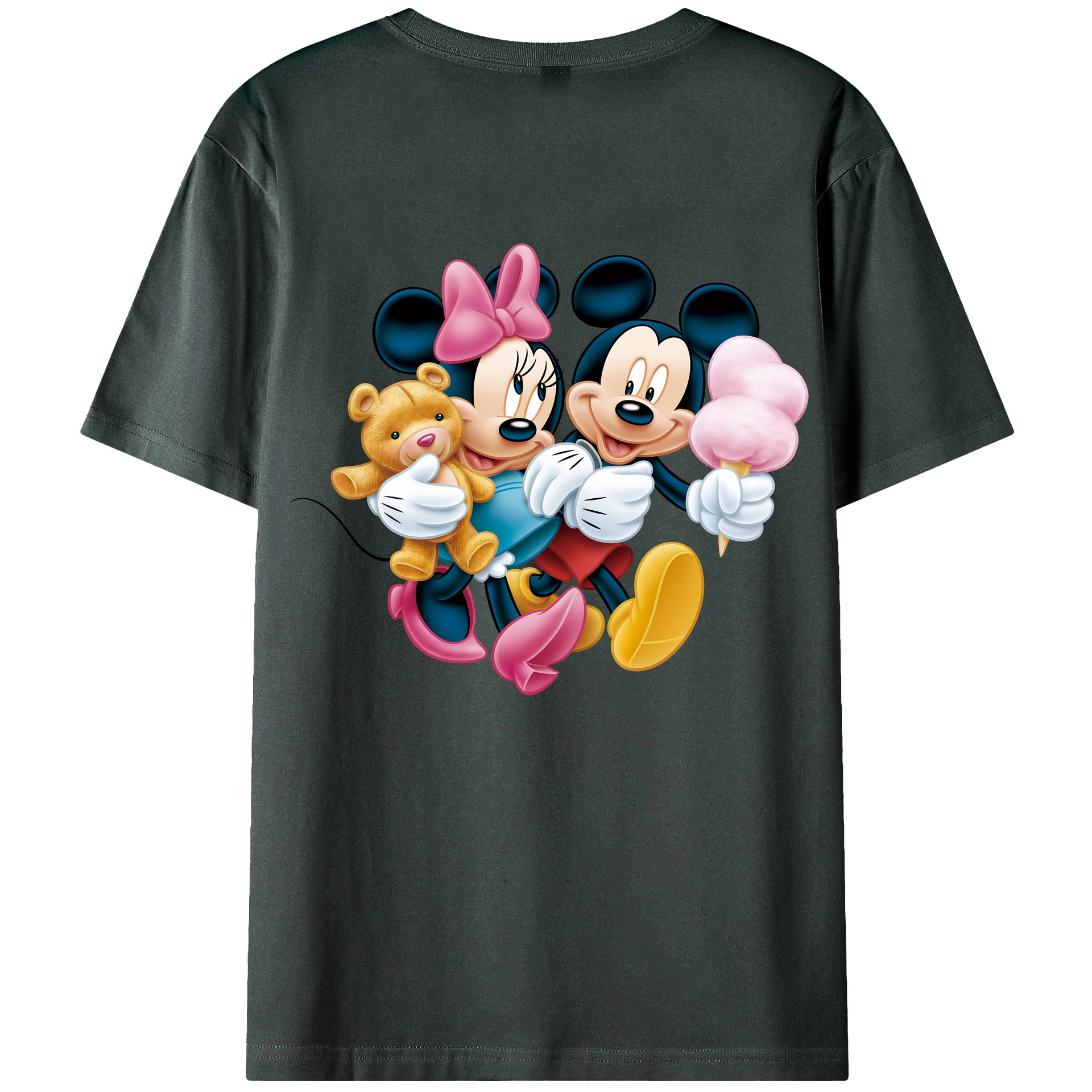 （画像用） ミッキーマウス Mickey Mouse 綿100％ メンズ半袖Tシャツ（バックプリント） 通気性